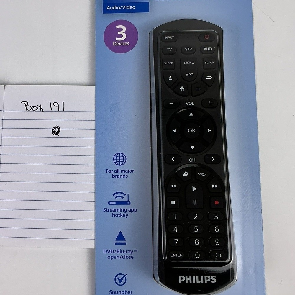 Philips Universal Remote Control Audio Video 3 Device Configuration Streaming - Picture 3 of 3